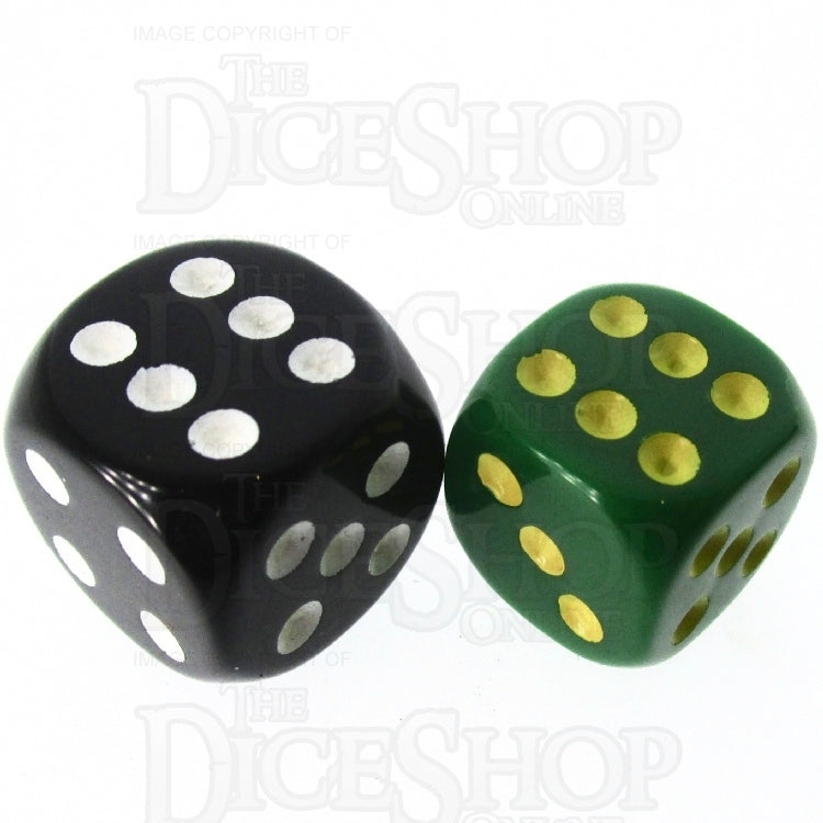 HALF PRICE CLEARANCE Role 4 Initiative Opaque Green & Gold 14mm D6 Spot Dice