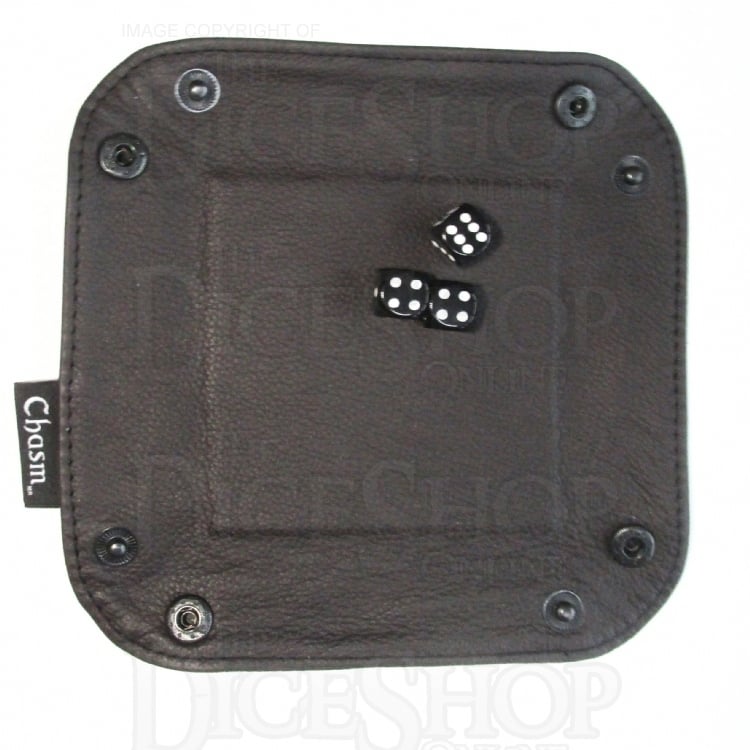 Chasm Leather Folding Dice Tray -  Dark Brown