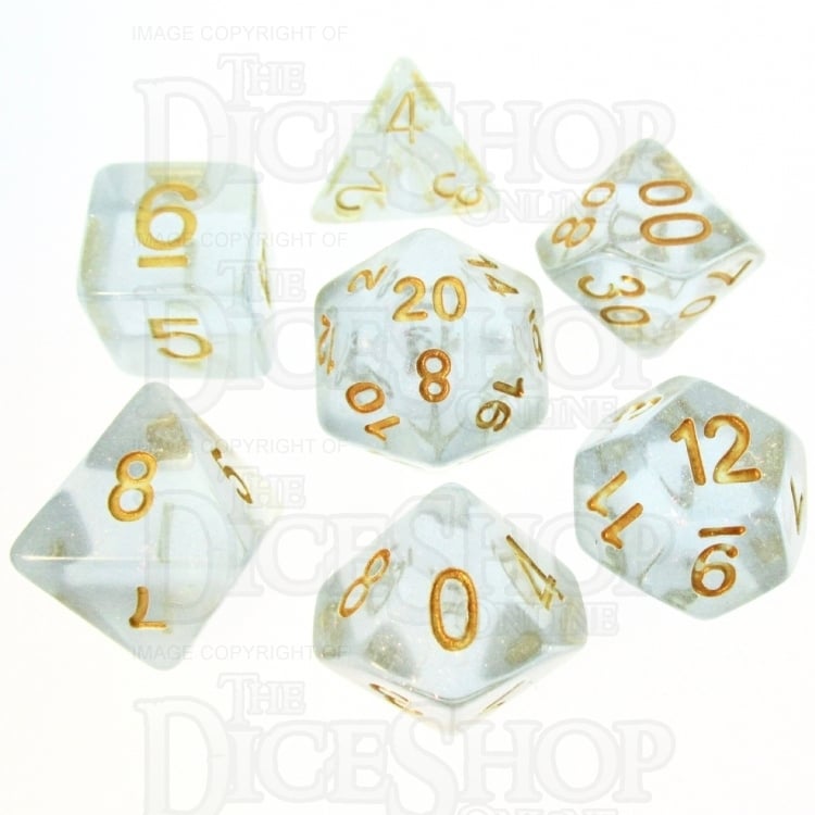 TDSO Iridescent Glitter Blue 7 Dice Polyset