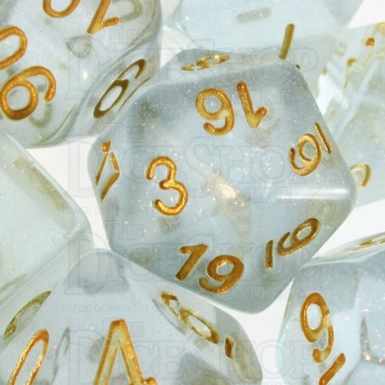 TDSO Iridescent Glitter Blue 7 Dice Polyset
