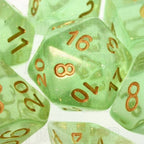 TDSO Iridescent Glitter Green 7 Dice Polyset