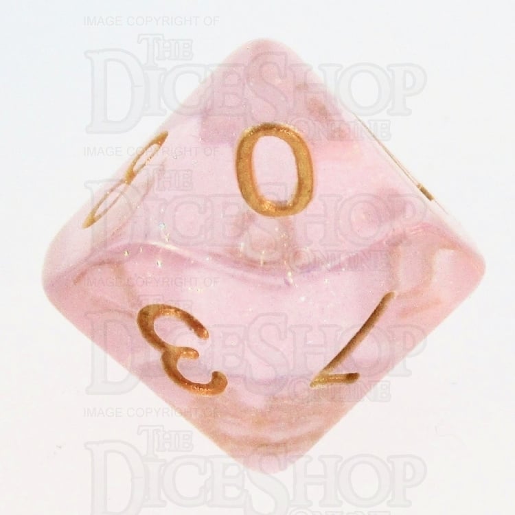 TDSO Iridescent Glitter Pink D10 Dice