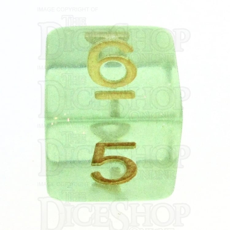 TDSO Iridescent Glitter Green D6 Dice