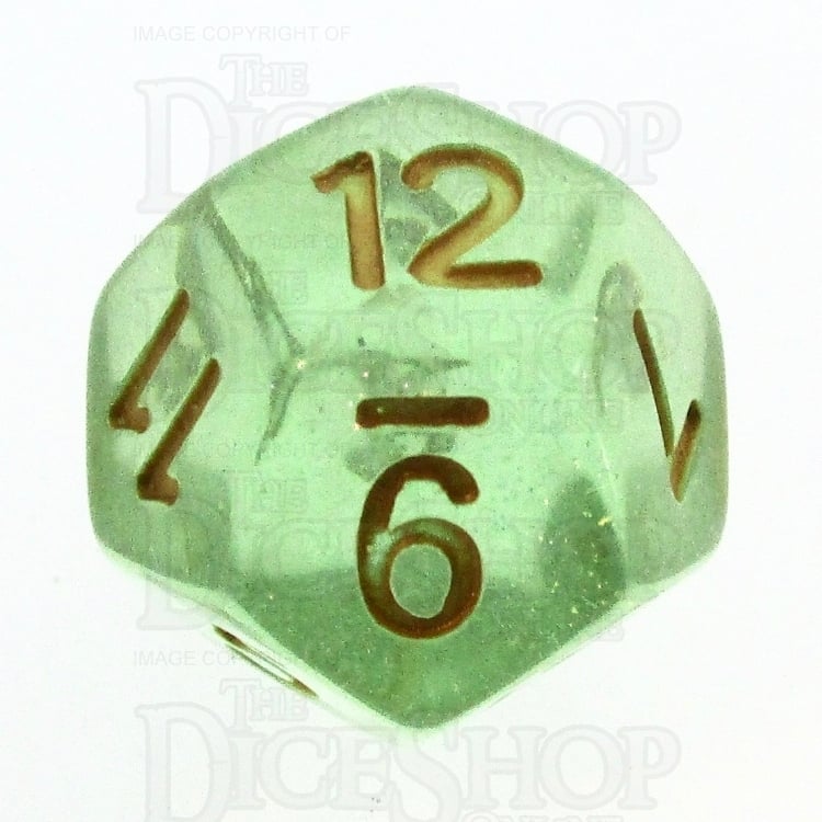 TDSO Iridescent Glitter Green D12 Dice