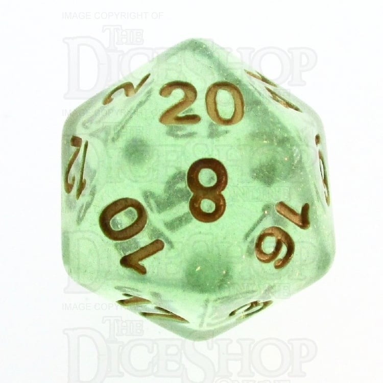 TDSO Iridescent Glitter Green D20 Dice