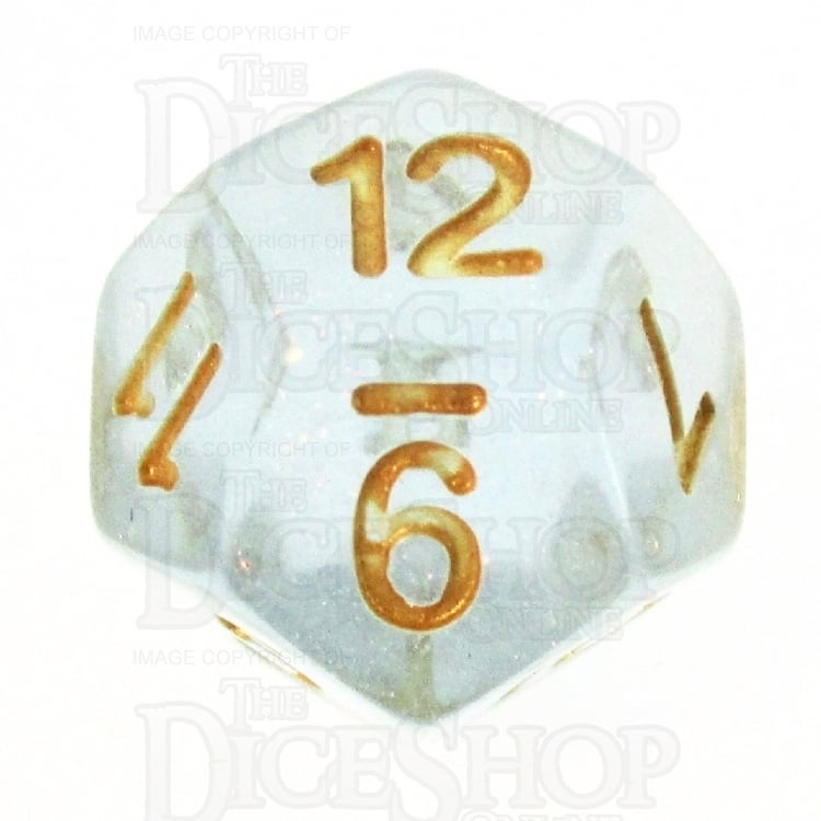TDSO Iridescent Glitter Blue D12 Dice