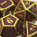 TDSO Metal Fire Forge Gold & Purple MINI 12mm 7 Dice Polyset