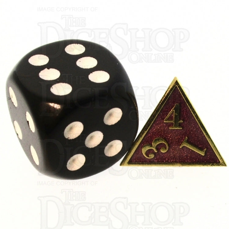TDSO Metal Fire Forge Gold & Purple MINI 12mm D4 Dice