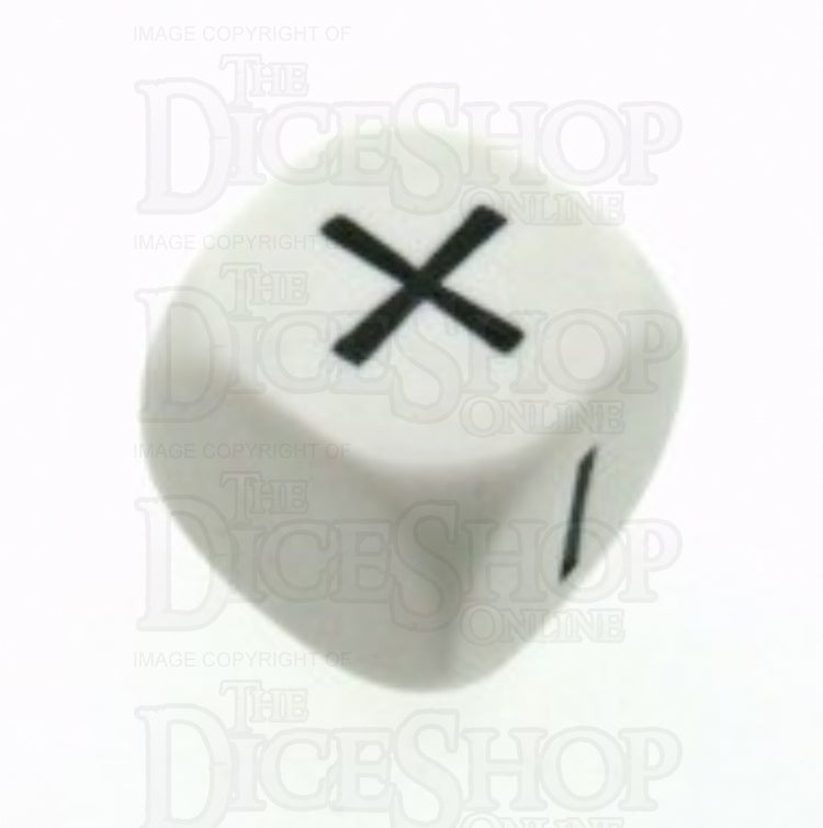 Grey Ghost Opaque White & Black Fudge Fate D6 Dice