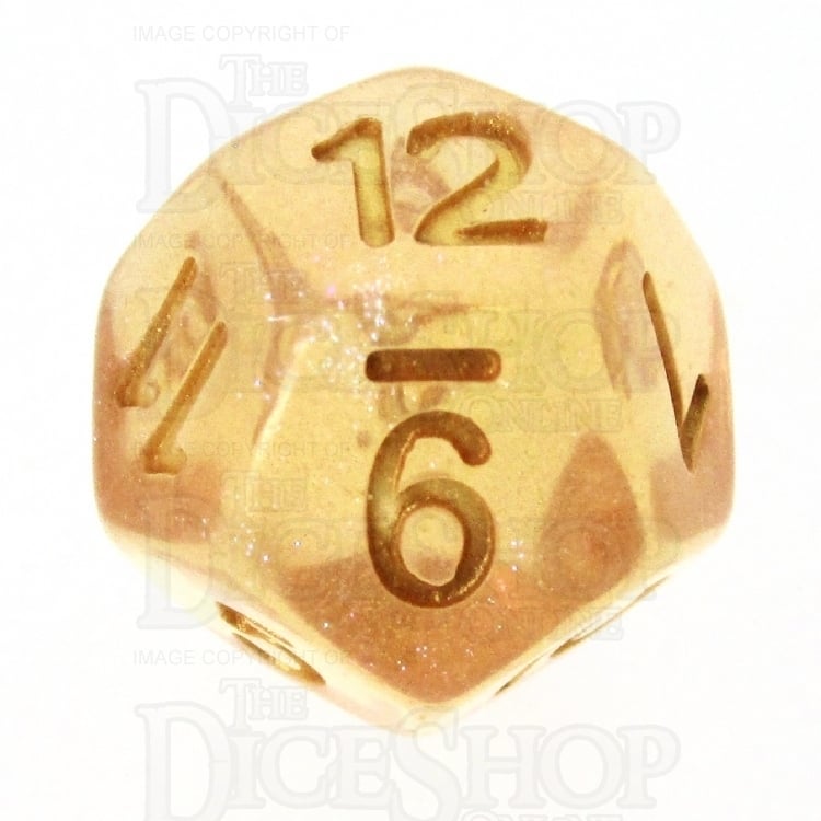 TDSO Iridescent Glitter Orange D12 Dice