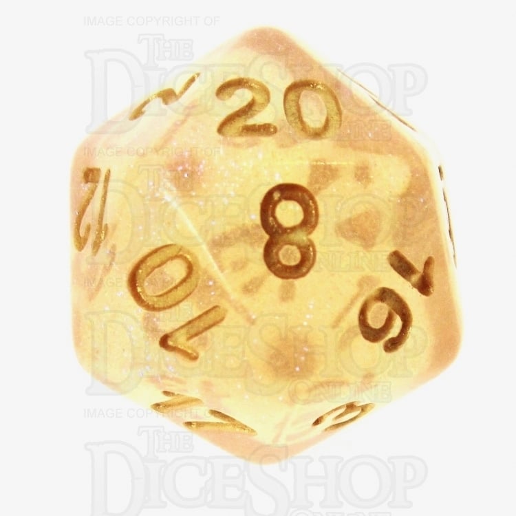 TDSO Iridescent Glitter Orange D20 Dice