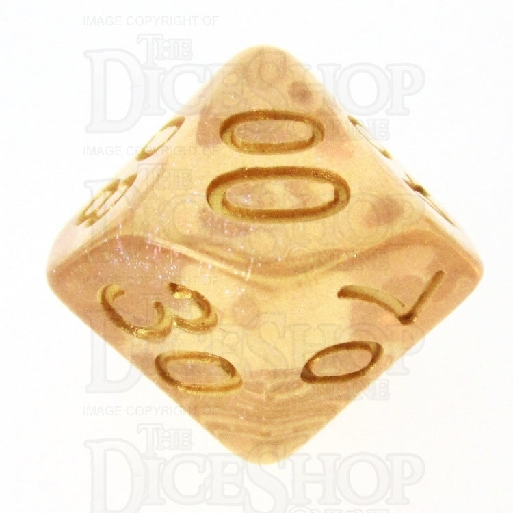 TDSO Iridescent Glitter Orange Percentile Dice