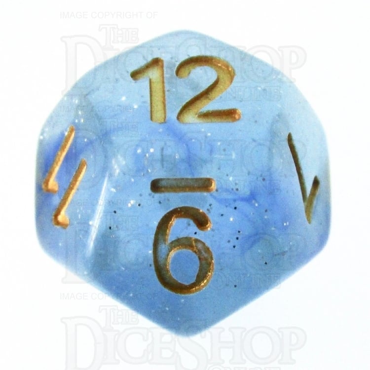 TDSO Glitter Transparent Blue D12 Dice