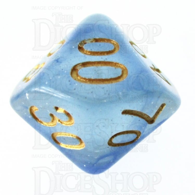 TDSO Glitter Transparent Blue Percentile Dice