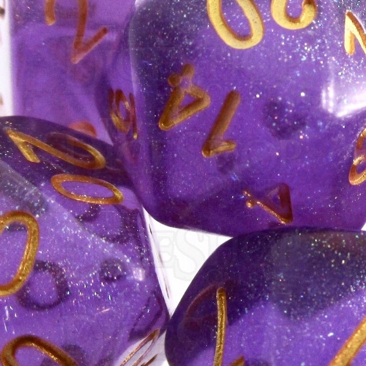 TDSO Iridescent Glitter Purple 7 Dice Polyset