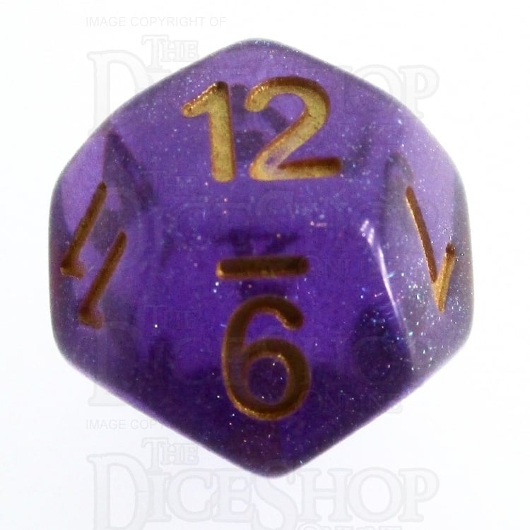 TDSO Iridescent Glitter Purple D12 Dice