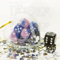 TDSO Valentines Day Heart Bauble - Duel Blue & Pink 12 x D6 Dice Set