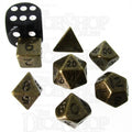 TDSO Metal Antique Gold MINI 10mm 7 Dice Polyset