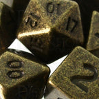 TDSO Metal Antique Gold MINI 10mm 7 Dice Polyset