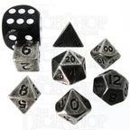 TDSO Metal Antique Silver MINI 10mm 7 Dice Polyset
