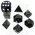 TDSO Metal Black Nickel & Green MINI 10mm 7 Dice Polyset