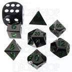 TDSO Metal Black Nickel & Green MINI 10mm 7 Dice Polyset