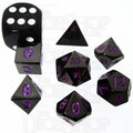 TDSO Metal Black Nickel & Purple MINI 10mm 7 Dice Polyset