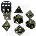TDSO Metal Black Nickel & Yellow MINI 10mm 7 Dice Polyset