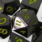 TDSO Metal Black Nickel & Yellow MINI 10mm 7 Dice Polyset