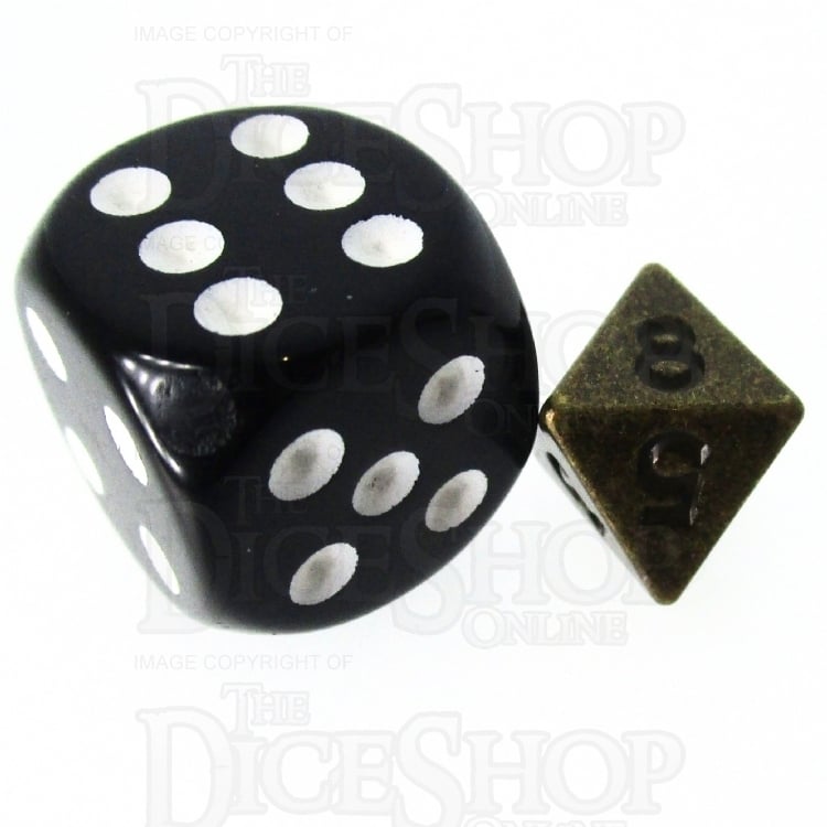 TDSO Metal Antique Gold MINI 10mm D8 Dice