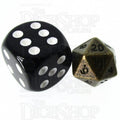 TDSO Metal Antique Gold MINI 10mm D20 Dice
