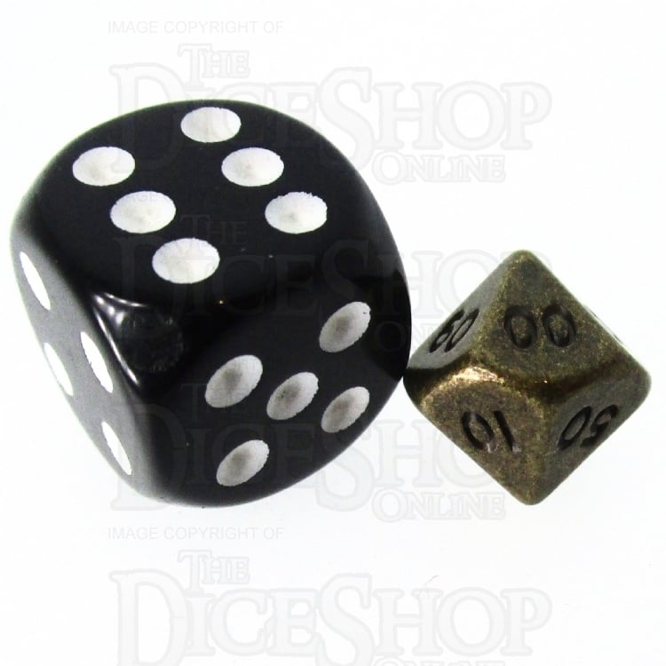 TDSO Metal Antique Gold MINI 10mm Percentile Dice