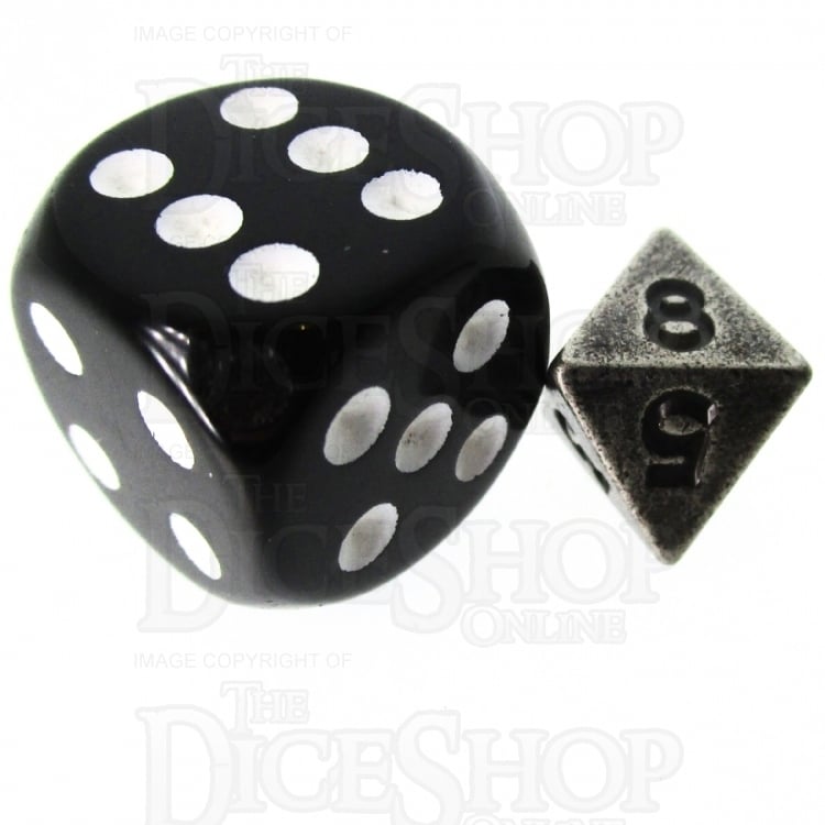 TDSO Metal Antique Silver MINI 10mm D8 Dice