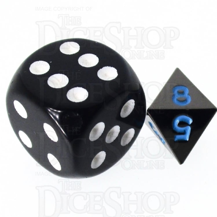 TDSO Metal Black Nickel & Blue MINI 10mm D8 Dice