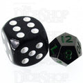 TDSO Metal Black Nickel & Green MINI 10mm D12 Dice