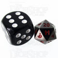 TDSO Metal Black Nickel & Red MINI 10mm D20 Dice