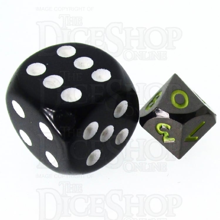 TDSO Metal Black Nickel & Yellow MINI 10mm D10 Dice