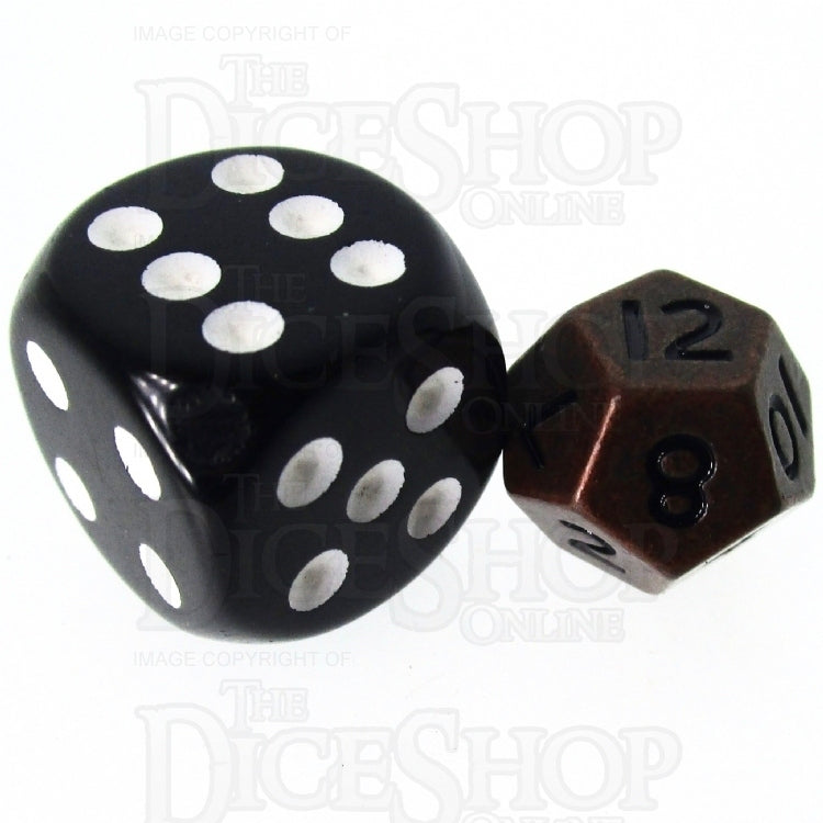 TDSO Metal Antique Copper MINI 10mm D12 Dice