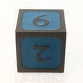 TDSO Metal Script Black Nickel & Blue D6 Dice