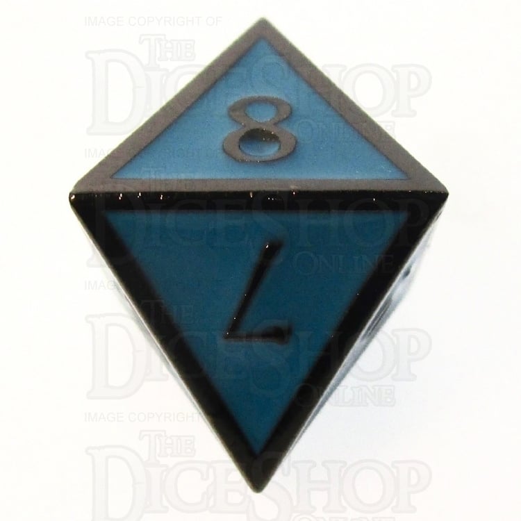 TDSO Metal Script Black Nickel & Blue D8 Dice