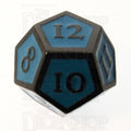 TDSO Metal Script Black Nickel & Blue D12 Dice