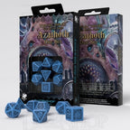 Q Workshop Cthulhu The Outer Gods Azathoth Blue & Black 7 Dice Polyset