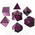 TDSO Metal Script Black Nickel & Purple 7 Dice Polyset