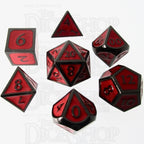TDSO Metal Script Black Nickel & Red 7 Dice Polyset