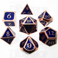 TDSO Metal Script Copper & Blue 7 Dice Polyset