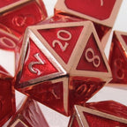 TDSO Metal Script Copper & Red 7 Dice Polyset