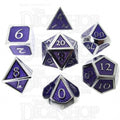 TDSO Metal Script Silver & Purple 7 Dice Polyset