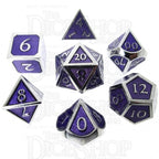 TDSO Metal Script Silver & Purple 7 Dice Polyset