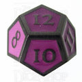 TDSO Metal Script Black Nickel & Purple D12 Dice