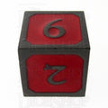 TDSO Metal Script Black Nickel & Red D6 Dice